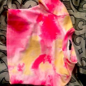 pink and yellow crop top from shein